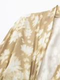 Yipinpay Print Long Dress Women Wrap Summer Midi Dresses Sarong Beach Dress Woman Long Sleeve Elegant Women's Dresses For Party 2023