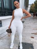 Yipinpay Black Sleeveless Summer Jumpsuit Rompers Womens 2023 Zipper Activewear Slim Jumpsuit Femme Fitness Sport Casual Overalls