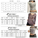 Yipinpay Women Vintage T-shirts y2k Clothes 2023 Harajuku Crop Top T-shirt Graphic Gothic Grunge Long Sleeve Top Fall Winter Pullovers