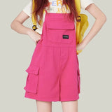 Yipinpay Red Rompers Woman Wide Leg Jumpsuit Denim Short Summer Fashion Plus Size Women Strap Jeans Overalls Jumpsuit Causal Female