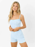 Yipinpay Womens Y2K Chic Summer Outfits Lace Trim Spaghetti Strap Sleeveless Crops Tops and Casual High Waist Shorts Pjs Set