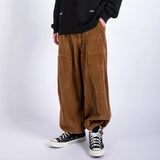 Yipinpay Men Pants Casual Retro Harajuku Ins Fashion Trousers New High Street Baggy Wide-leg Pants  All-match Corduroy Unisex Pantalones
