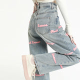 Yipinpay Waisted Straight Jeans For Y2k Women Streetwear Summer Korean Dongdaemun 2023 Femme Pants Baggy Blue Denim Trousers Vintage