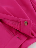 Yipinpay Pink Elegant Blazer 2 Pieces Sets High Waist Wide Leg Pants Suits Button Vest Outfit Office Ladies Women Summer 2023