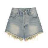 Yipinpay 2000s y2k Sexy Women Light Blue Shorts Jeans High Waisted Denim Shorts Femme Vintage Do Old Short Skinny Pants Ladies Ins