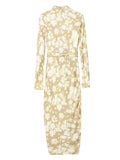 Yipinpay Print Long Dress Women Wrap Summer Midi Dresses Sarong Beach Dress Woman Long Sleeve Elegant Women's Dresses For Party 2023