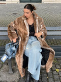 Yipinpay Women Faux Fur Coat Solid Plush Thick Warm Loose Lapel Fur Coat Jacket Female Plus Size Party Outerwear Long Overcoats