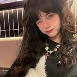 Yipinpay The Shoulder Vintage Black Star Sweater Women Loose Sexy Knitted Tops Jumper Y2k