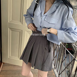 Yipinpay Pleated Skirt Women Elegant Lace-up High Waist A-line Mini Skirts Sexy Summer Office Lady Preppy Style Korean Fashion