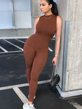 Yipinpay Black Sleeveless Summer Jumpsuit Rompers Womens 2023 Zipper Activewear Slim Jumpsuit Femme Fitness Sport Casual Overalls