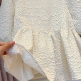 Yipinpay Casual Ruffled Hem Puff Sleeve Pleated Chiffon Top Women Summer Short Sleeve Doll Shirt 2023 White Blusas Mujer elegantes