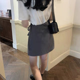 Yipinpay Pleated Skirt Women Elegant Lace-up High Waist A-line Mini Skirts Sexy Summer Office Lady Preppy Style Korean Fashion