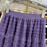 Yipinpay White Long Skirts For Womens Fashion 2023 Summer High Quality Green Dark Brown And Blue Mesh Tulle Cake Midi Skirt Female