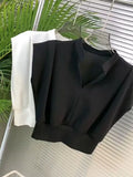 Yipinpay for Women Waist Sleeveless V-neck Shirt Outwear Short Sleeve Tshirt Camisetas Y2k Clothes Femme White Shirt Wild T-shirts