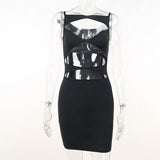 Yipinpay Out Sexy Dress for Woman Black Night Club Outfits Spaghetti Strap Bodycon Mini Dresses Summer 2023