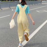 Yipinpay New Spring Women Bodysuit Jumpsuit Loose Oversize Yellows Sweet Overalls Fashion Casual Female Cute Playsuits Plus Size