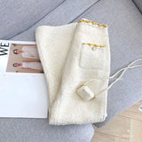 Yipinpay Leg Pants Women Apricot Casual Pants Spring Design Niche Retro High Waisted Slim Woolen Pants Pantalones Black Tweed