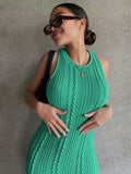 Yipinpay Mo 2023 Bodycon Sleeveless Knitting Dress Mini Women Off Shoulder Sexy Club Party Dresses Black Elegant Summer Vestidos