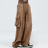 yipinpay Pants Y2k Cargo Pants Women Fashion Drawstring Trousers Pockets High Waist Straight Casual Loose Wide Leg Pants Sweatpants