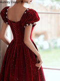 Yipinpay Long Formal Dress Women Chic Sequin Design Puff Sleeve New In Dress Summer Casual Fairycore Wedding Evening Party Dress