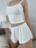 Yipinpay Women's Y2K Kawaii Summer Clothes 2Pcs Pjs infit Lace Trim Sleeveless Cami Tops+ Elastic Waist Shorts Set Streetwear