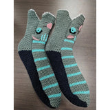 Yipinpay Women Cute Cartoon Animal Socks 3D Cat Rabbit Sheep Autumn Winter Warm Knitted Socks Soft Home Slipper Socks