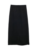 Yipinpay Black Midi Skirt Woman Golden Buttons Long Skirts For Women Fashion 2023 High Waist Slit Skirt Elegant Women's Skirts
