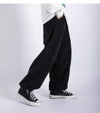 Yipinpay Men Pants Casual Retro Harajuku Ins Fashion Trousers New High Street Baggy Wide-leg Pants  All-match Corduroy Unisex Pantalones