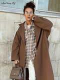 Yipinpay Khaki Shacket Oversized Shirts Womens Dropped Shoulder Plaid Blouses Outwear Street Style Pockets Casual Tops 2023