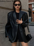 Yipinpay Black Leather Jacket Women Korean Vintage Streetwear Leather Blazer Winter Casual Button Winter Warm Loose Leather Coat New