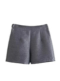 Yipinpay Bow Women's Skort High Waist Bermuda Shorts Woman Fashion 2023 Shiny Baggy Shorts Women Streetwear Sexy Bottom For Women