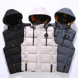 Yipinpay Men Hooded Vest 5XL Solid Fashion Autumn Women's Heated Jacket Large Size High Quality Sleeveless Warm Coats Fishing Cold Vests