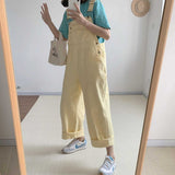 Yipinpay New Spring Women Bodysuit Jumpsuit Loose Oversize Yellows Sweet Overalls Fashion Casual Female Cute Playsuits Plus Size