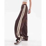 Yipinpay Vintage Punk Style Drawstring Women Unisex Sweatpants Loose Casual Harajuku Long Trousers Y2k Baggy Wide Leg Pants
