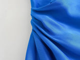 Yipinpay 2023 Satin Long Dress Women Summer Blue Slip Dress Woman Asymmetric Backless Sexy Party Dresses Elegant Evening Dresses