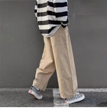 Yipinpay Men Wide Leg Pants Japan Style Casual Women Cargo Trousers Harajuku Fashion New Baggy Sweatpants High Street Baggy Clothing