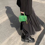 Yipinpay Line High Waist Y2k Vintage Black Open Line Skirts Women Midi Long Faldas Largas Spring Streetwear Dark Goth Harajuku