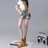 Yipinpay 2000s y2k Sexy Women Light Blue Shorts Jeans High Waisted Denim Shorts Femme Vintage Do Old Short Skinny Pants Ladies Ins