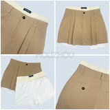 Yipinpay Vintage Mini Cargo Skirt Women Y2k Style Irregular Patchwork High Waist Sexy Pleated Belt Micro Skirt Shorts Streetwear