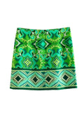 Yipinpay 2023 Green Mini Skirts For Women High Waist Skirt Woman Vintage Print Short Skirts Woman Fashion Boho Summer Beach Skirt