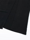 Yipinpay Black Midi Skirt Woman Golden Buttons Long Skirts For Women Fashion 2023 High Waist Slit Skirt Elegant Women's Skirts