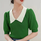 Yipinpay Shirts for Women Ice Silk Short Sleeve Black Tshirt Women Bubble Knitted Top Wild Slim Crop Top Ropa Mujer Y2k White Tee