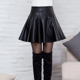 Yipinpay Women Black Pu Leather Skirt 2023 Fashion Casual Mini Skirts Y2k Female Korean Style High Waist Short Skirt Winter Solid Bottoms