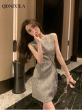 Yipinpay Dresses Korean Fashion New In Dresses High-end Shiny Party Dresses Cut-out Design Dresses for Women 2023 Prom Dresses