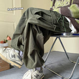 Yipinpay Winter Corduroy Pants Men Fashion Oversize Pocket Cargo Trousers Streetwear Hip Hop Loose Straight Pants Male Joggers