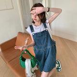 Yipinpay Denim Shorts Women's Summer Korean Version Wide Leg Jeans Army Green Elastic High Waist Loose Casual Y2k Fashion Shorts