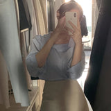 Yipinpay Lady Work Blue Striped Shirts Women Slim Fashion Blusas Mujer De Moda 2023 Spring Button Long Sleeve Tops Casual Blouse
