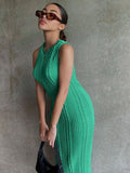 Yipinpay Mo 2023 Bodycon Sleeveless Knitting Dress Mini Women Off Shoulder Sexy Club Party Dresses Black Elegant Summer Vestidos