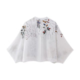 Yipinpay White Embroidery Blouse Women Long Sleeve Crop Top Female Elegant Loose Summer Blouses Woman 2023 Boho Vintage Blouse