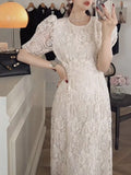Yipinpay Line Vestidos Temperament French Heavy Industry Embroidery Dress Short Sleeve Bodycon Pencil Summer Dress Women Party